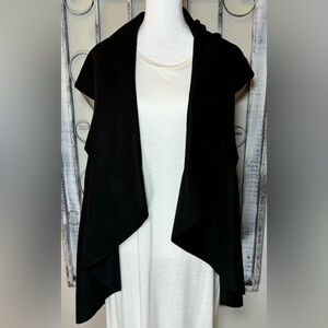 Wool Blend Sleeveless Wool Blend Open Front Cape